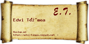 Edvi Tímea névjegykártya